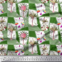 Soimoi pamučna poprilična tkanina Listovi i cvjetni cvjetni otisak tkanina uz dvorište široko