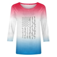 Majice za žene - majice bez rukava Bez rukava za Dan neovisnosti, majice s bluzom s okruglim vratom s printom,