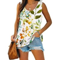 Ljetna rasprodaja Ženska ljetna ležerna Majica Bez rukava s okruglim vratom s cvjetnim printom vrhovi bluza u