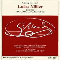 Djela Giuseppea Verdija: klavirsko-vokalne partiture: Louise Miller: tragična melodrama u tri čina Salvadora Cammarana,