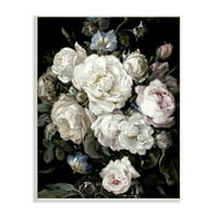 Stupell Industries Klasične ruže i aranžman Globeflower Vintage izblijedjeli tonovi, 15, dizajn Angele McQueen