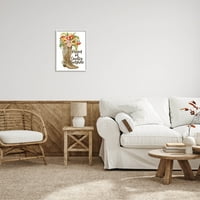 Buket uzgojen na rustikalnom suncu, botanička i cvjetna grafika, umjetnički tisak u bijelom okviru, zidna umjetnost