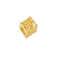 Jewels 14K žuto zlato klizač filigranskog kockica za MI i privjesak za narukvicu podudaranja