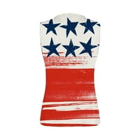 Ernkv ženski labavi tenkovske vrhove Američka zastava retro ljetna ruka bez rukava v vrat camisole čvor casual