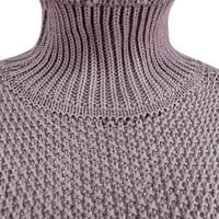 Ženski pulover s ramena ležerni pleteni pulover s dugim rukavima s dugim rukavima ljubičasti;