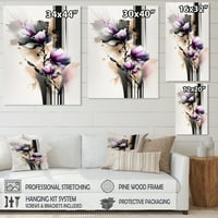 Designart Pink Orchid Flower na apstraktnoj fuziji II platno zidna umjetnost