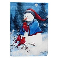 1013 $ pozdrav zimski prijatelji Vrtna zastava sa snjegovićem mala, višebojna
