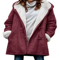 Seksi plesni kaputi za žene zima plus veličina dugih rukava s kapukom džepna jakna Nejasna runa