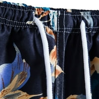 casual muške ljetne kratke hlače srednje duljine s printom struka s džepom na vezici, muške Casual kratke hlače,