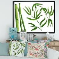 DesignArt 'Šuma grana bambusa iv' tropska uokvirena platna zidna umjetnička tiska
