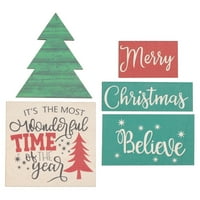 Unutarnji Božićni znak, drveni Božićni znak za višekratnu upotrebu dodat će blagdansko veselje darovima