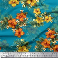 Pamučna pačja tkanina u tropskom tisku u obliku cvijeća i lišća širine dvorišta