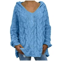 Džemperi za žene na rasprodaji Plus Size Ženska Moda loose Plus Size jednobojni džemperi s kapuljačom s kapuljačom