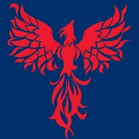 Sažetak Crveni Phoeni Mens Royal Blue Graphic Tee - Dizajn ljudi M
