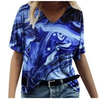 Gaecuw ljetni vrhovi za žene vrhove bluze majice s kratkim rukavima redovne fit pulover majice majice apstraktni