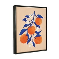 Stupell Orange Tree Citrus cvjeta hrana i pića slikati crni plutač uokviren umjetnički print zidna umjetnost