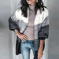 Jesenski džemperi za žene, džemper modernog kroja, kardigan, radni džemperi s okruglim vratom za djevojčice, Sivi