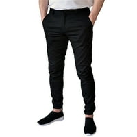 Muške casual sportske jednobojne hlače srednjeg struka Muška crna odjeća