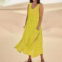 Women's Glevels Ljetni prekrivanje proreza casual cvjetni cvjetni print maxi haljine s džepom