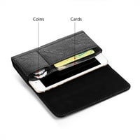 Za one koji nisu dostupni, univerzalna vodoravna kožna futrola za mobitel s pretincima za kreditne kartice i omčom