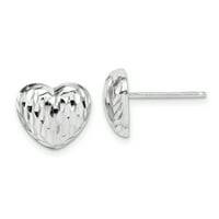 Naušnice u obliku srca u obliku sterling srebra s rodijumskim premazom i dijamantnim rezom