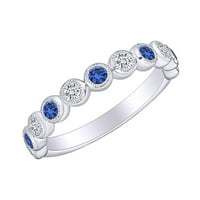 Zaručnički prsten od imitacije plavog safira s prirodnim dijamantom od 3 karata u bijelom zlatu od 14 karata,