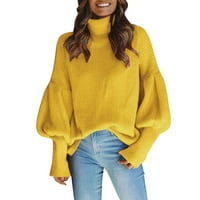Skraćeni džemper za žene, ženski Casual džemperi, široki puloveri od mekog pletiva, vrhovi žute boje