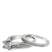 Njegova i njezina princeza zaručnički prsten od nehrđajućeg čelika i klasični zaručnički prsten Ženska veličina
