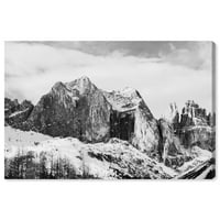 Wynwood Studio priroda i pejzažni zidni umjetnički platno ispisuje visoki snježni vrhovi crno -bijele planine
