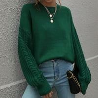 Rasprodaja, modni džemperi s dugim rukavima za žene Plus size, ženski casual jednobojni pleteni džemperi s debelom