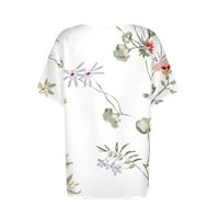 Ženske majice i bluze u donjem rublju, majice kratkih rukava s cvjetnim printom, labavi vrhovi na kopčanje, Ležerne