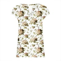 Ženske ljetne majice u obliku slova U, majice s cvjetnim printom, udobne bluze s gumbima, veličine u obliku slova
