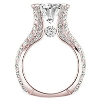 Luksuzni prsten od sjajnog kubičnog cirkonija optočen rhinestonesom za svadbeni poklon za vjenčanje