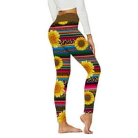 Ženske joga hlače, rastezljive Ženske tajice s plemenskim printom, joga hlače visokog struka, sportske hulahopke