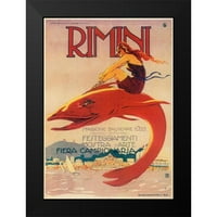 Zbirka vintage jabuka, uokvirena Crna suvremena muzejska umjetnička gravura pod nazivom-Rimini