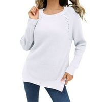 Djevojke Ženska Moda ležerni džemper s dugim rukavima s okruglim vratom šuplji Pleteni gornji dio