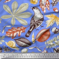 Pamučna tkanina s uzorkom patke, ptice i lišća, tkanina s otiskom širine dvorišta
