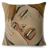 Pop Art stil plač djevojka ukrasni jastuk za kauč za kauča