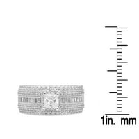 2. Princezin vjenčani prsten od 14k zlata u baguetteu i okrugli bijeli kubični cirkonij za mladence