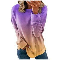 Jesenski džemperi za žene preveliki džemperi za žene ležerna Moda cvjetni gradijentni print pulover dugih rukava