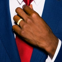 Prsten od žutog zlata, ravan, s stepenastim rubom, veličine 13