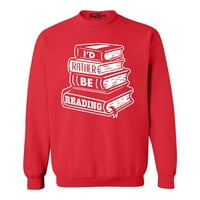 Muška majica s okruglim vratom radije bih čitala knjige u crvenoj boji u veličini u veličini