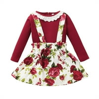 Malini za bebe djevojčice vrh+cvjetne suknje suknje kombinezon odijevanja odjeće postavljene za 2- godine