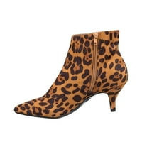Ženske cipele s Leopard zmijskim printom, tanke potpetice, srednje potpetice, šiljasti bočni patentni zatvarač