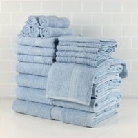 Osnovne kolekcije ručnika za kupanje od 18 komada, plave školjke