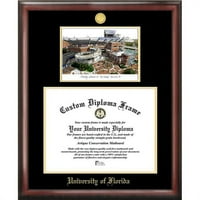 Campus Images University of Florida Gold Ofssid Diploma Okvir s kampus slikama litograf
