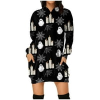 Ženske Ležerne pulovere s dugim rukavima S dugmadima s printom