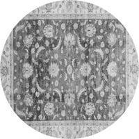 Tradicionalne prostirke za sobe u orijentalnom stilu u sivoj boji, 3' okrugle