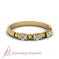 Ženski dijamantni zaručnički prstenovi od punog žutog zlata sa šarmantnim dijamantima