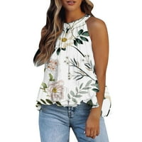 Azrian plus majice za žensku modnu tiskanu majicu s prslukom s okruglim vratom labava prodaja gornjeg odobrenja